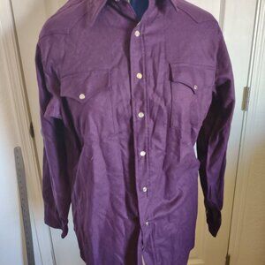 Pendleton Shirt Womens Purple Snap Button 100% Virgin Wool USA Western
